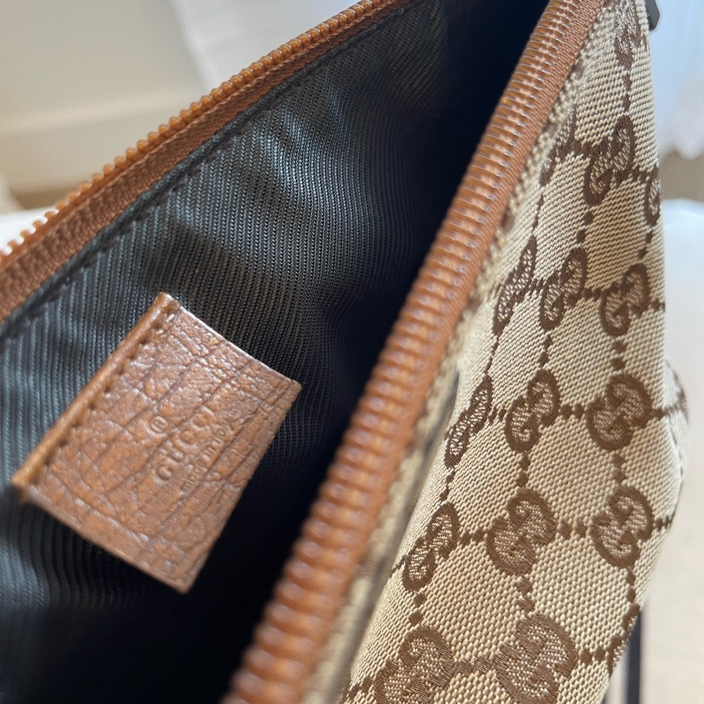 Gucci Pouchette Brown Canvas/Leather Baguette - Picture 8 of 12